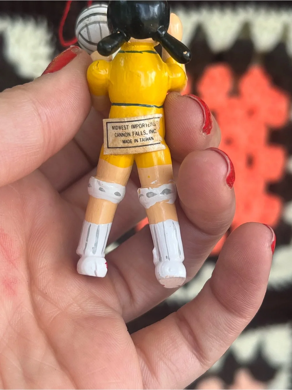 Midwest Imports Volleyball Girl Wooden Christmas Ornament Vintage Taiwan